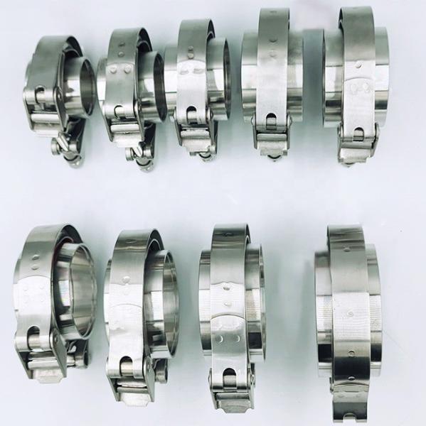 1.5-6.0 Universal 304 Stainless V Band Exhaust Clamps With Female Male Flange Kit Year Universal Universal