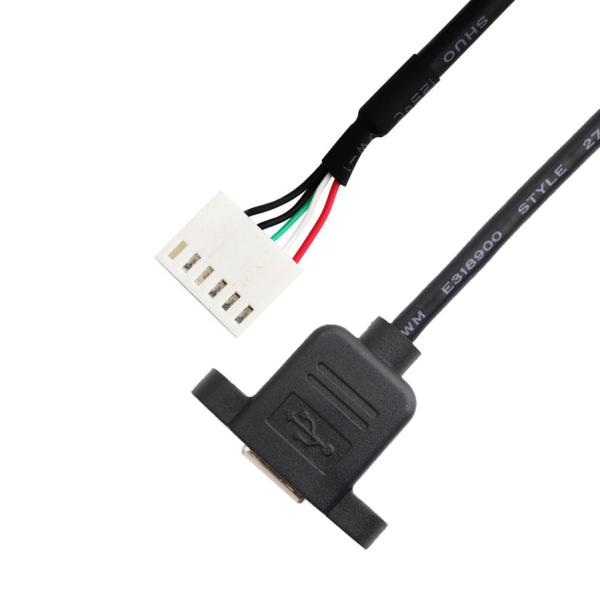 2.54mm Pitch A2542ha-6p Wire Harness Durachill Usb B Cable Panel Mount Assembly