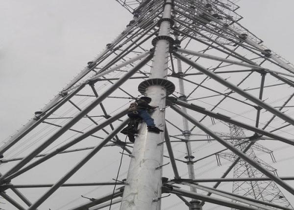 Strong Power Line Tower High Wind Speed , Steel 20m - 180m Guyed Lattice Tower