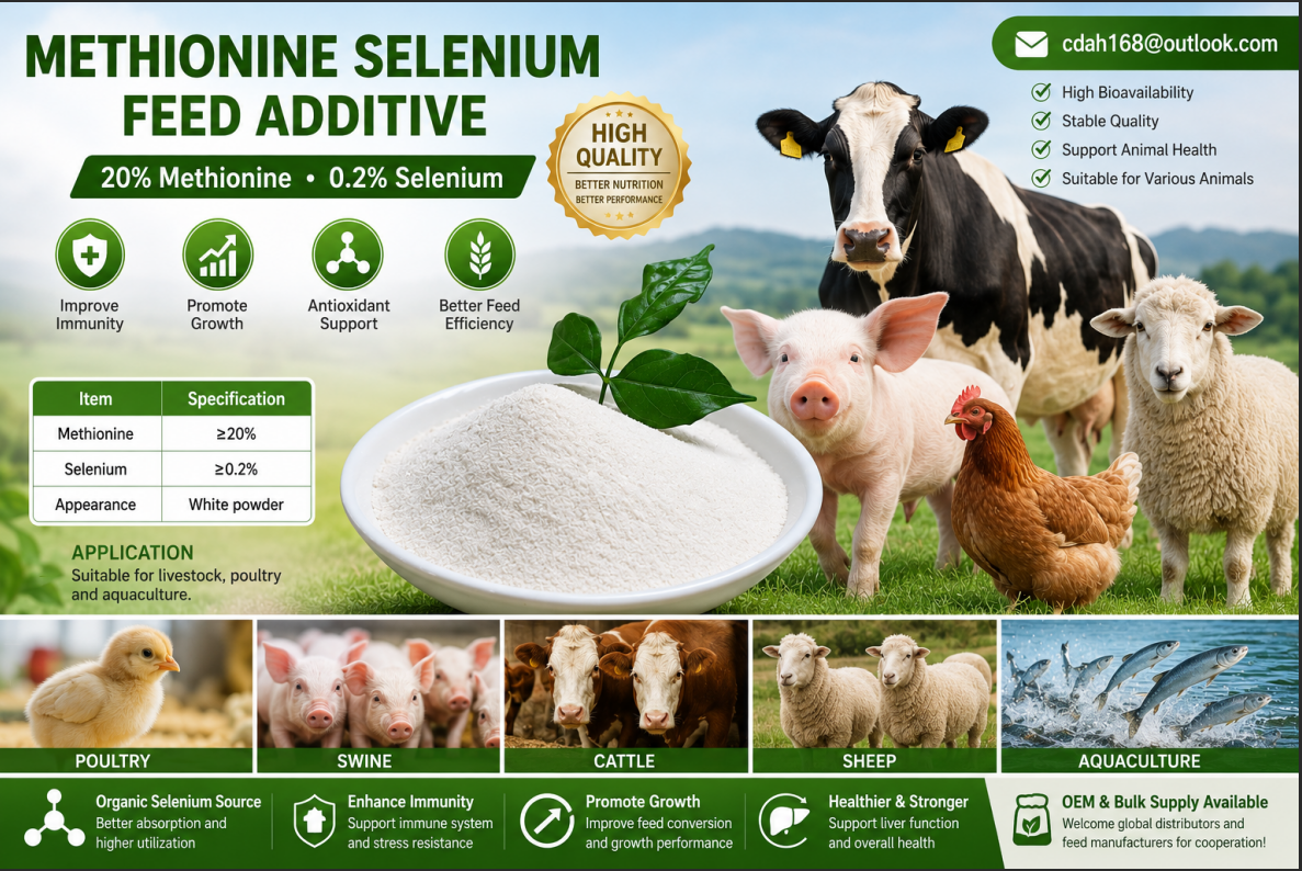 Methionine Chelated Selenium 0.2% Organic Selenium Amino Acid Chelate Feed Additive Improve Animal Reproduction & Growth For Poultry Livestock Aquaculture