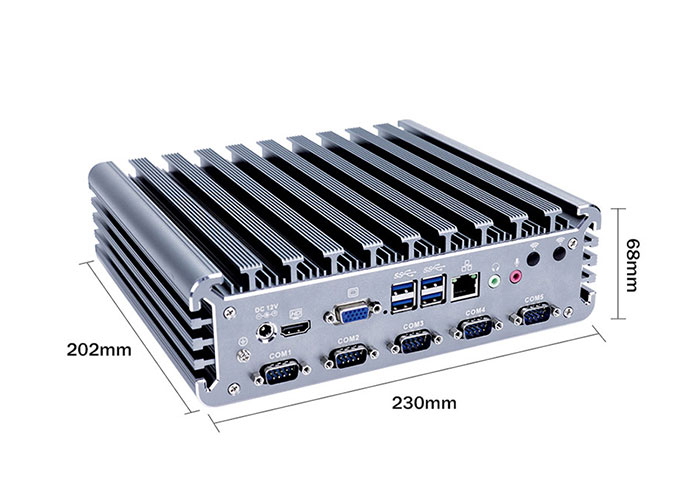 Ram Lan I7 8265u 16G Fanless промышленного ПК алюминиевого сплава двойной