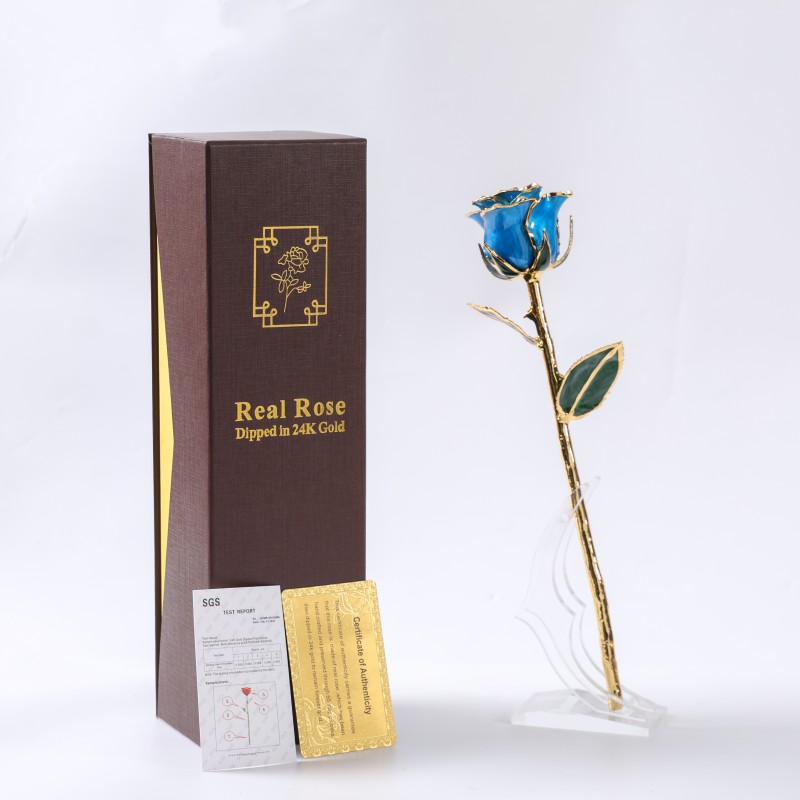 European and American 24k Gold-plated Rose Gold Natural Real Rose Valentine's Day Wedding Anniversary Proposal love Gift