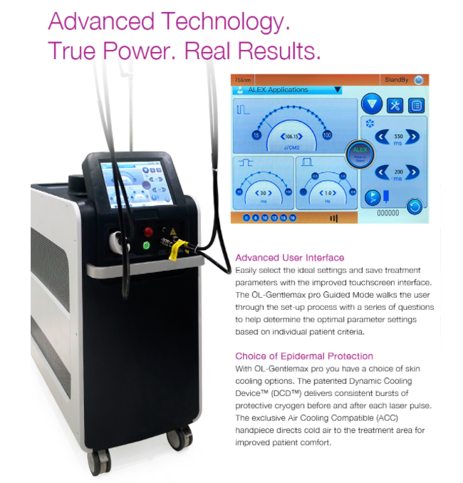 755nm Alexandrite 1064nm Long Pulse Nd Yag Laser Hair Removal Machine DCD + Air Cooling