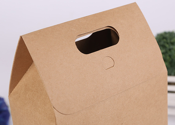 Сумки подарка Брауна Kraft рождества бумажные обедают квадратный бумажный мешок с ручками