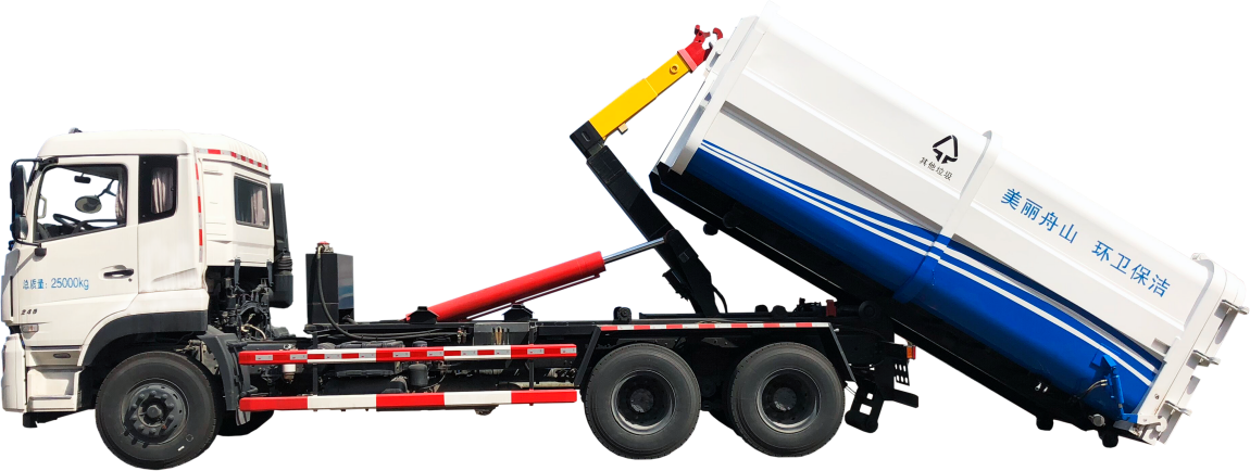 15tons 145m3 Hook Lift Bin Truck 89km/H Maximum Speed For Municipal Sanitation