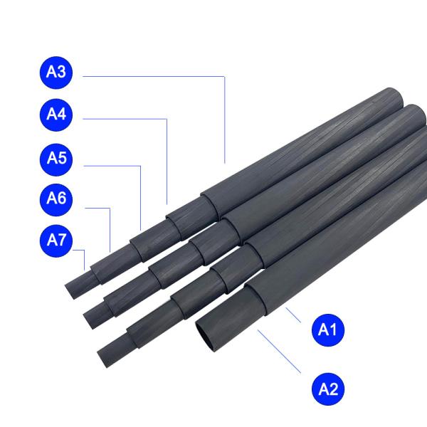 200cm Carbon Fiber Telescopic Pole for Boom Pole Carbon Durable and Lightweight