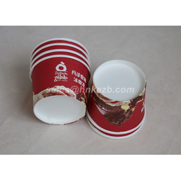 180ml Food Grade Disposable Cold Drink Paper Cups For Frozen Yogurt / Ice Cream