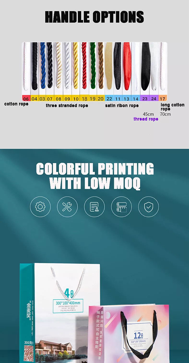 Pantone красит сумку подарка продвижения офсетной печати бумажных мешков Kraft ботинка одежды