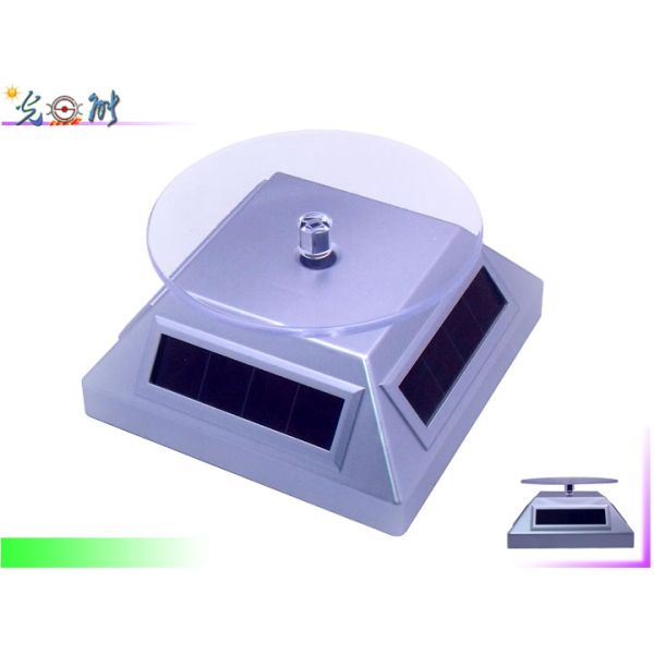 Competitive price OEM logo ABS Solar turntable display in Silver color