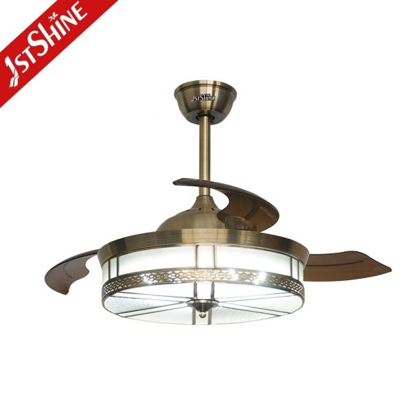 Fonction de refroidissement de l'air et de la lumière 1stshine cuivre décoratif ventilateur de plafond LED 3*PC lames