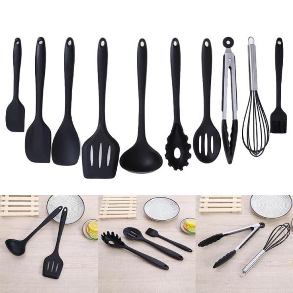 Stainless Steel Silicone Kitchen Utensils Resist Stains And Odor Easy To Cleaning