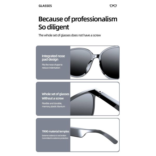 New smart audio glasses IPX5 waterproof Bluetooth music sunglasses