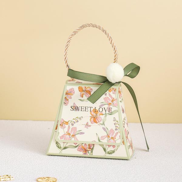 Christmas Square Shopping Candy Logo Printed Paper Bags Custom Order and Shopping Bag