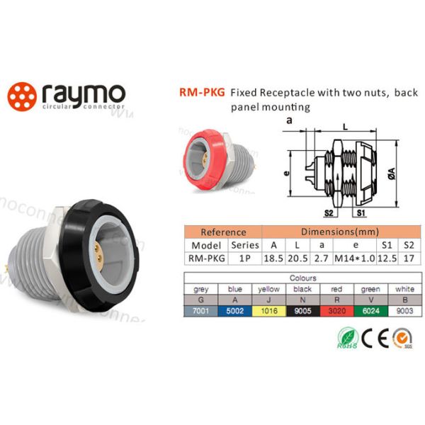 PKG 2pin 3pin 4pin 5pin Circular Plastic Connectors, Male Socket Plug Fixed Socket