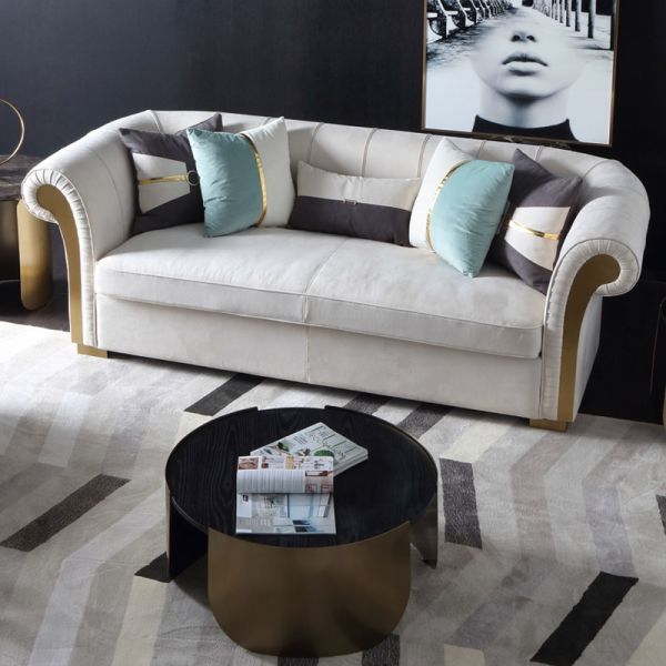 Luxurious Sillon Chaise Longue 1.7m Leatherette Luxury Living Room Furniture Sets