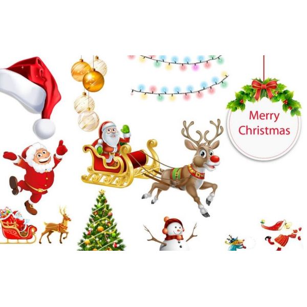 Santa Claus Scepter Snowflakes Elk Socks LED String Lights for Fairy Christmas Decoration