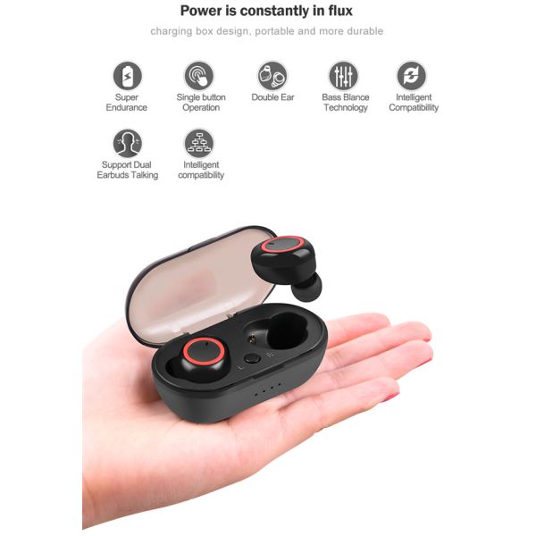 BT5.0 Touch Control TWS Headset True Wireless Earphones For Gym