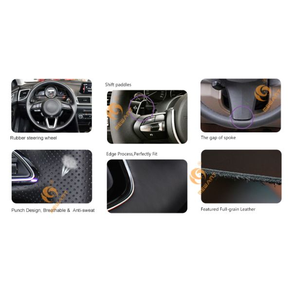 ONE Car ONE Template Black PU Leather Hand Sewing Steering Wheel Cover for BMW F10 523Li 525Li 2009 730Li 740Li 750Li