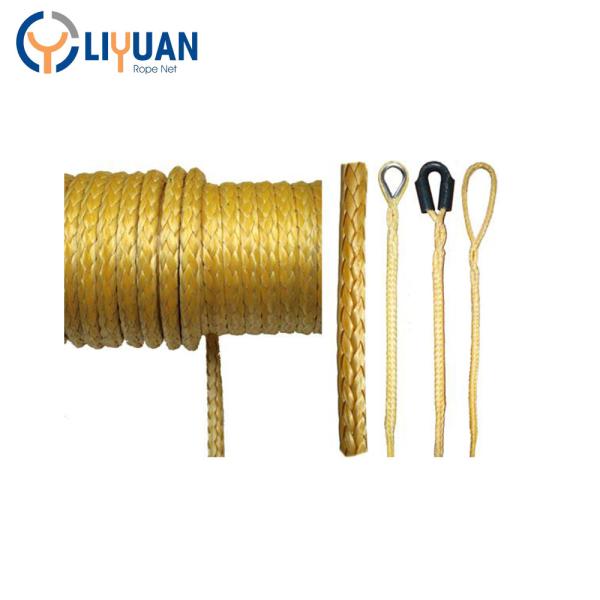 12-Strand Synthetic UHMWPE HMPE Rope for Winch Marine Towing and Slings Double Braided