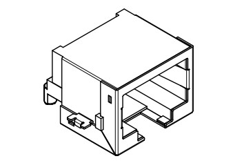 Tab Down 615108150221R Shielded Modular Jack THR Mid-Mount