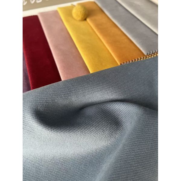 100%Polyester knitted home textile fabric for sofa dyed plain velvet fabric for home decoration