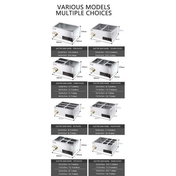 Буфет из нержавеющей стали Обогрев Bain Marie для ресторанов Сервирование Растительное питание
