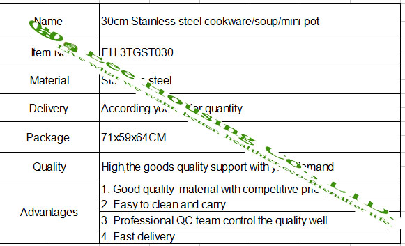 Stainless steel cookware/induction cooking pot / steamer pot/soup/mini pot kitchen
