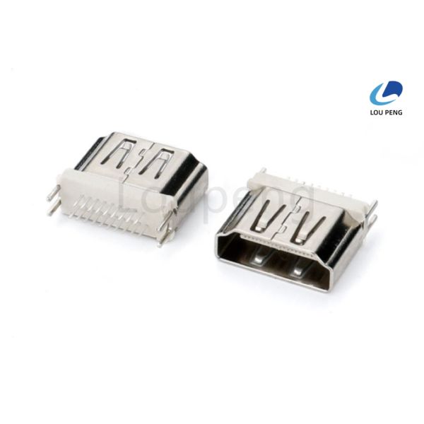 Insertion cycle maximum 10000 HDMI Digital Audio Video Connector featuring UL94V0 LCP Black Housing designed for and digital signal transfer