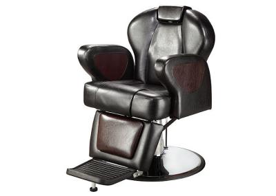 WT-6924 Brown Vintage Barber Shop Chairs Reclining Backrest With Tilted Footrest
