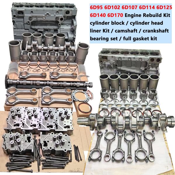 6D102 6D107 6D114 6D125 6D140 6D155 6D170 Engine Overhaul Rebuild Overhauling Repair Kit Parts for Komatsu Excavator