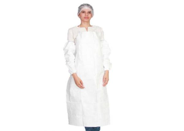 White Disposable Plastic Aprons Breathable Alcohol Resistance Anti Dust / Blood