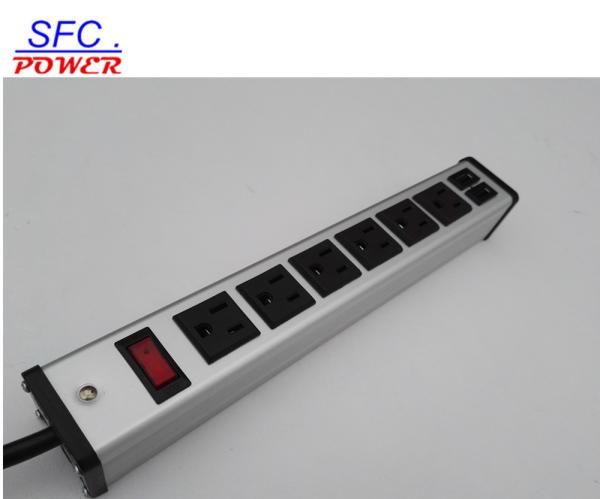 Dual USB port charging and 6 outlets power strip