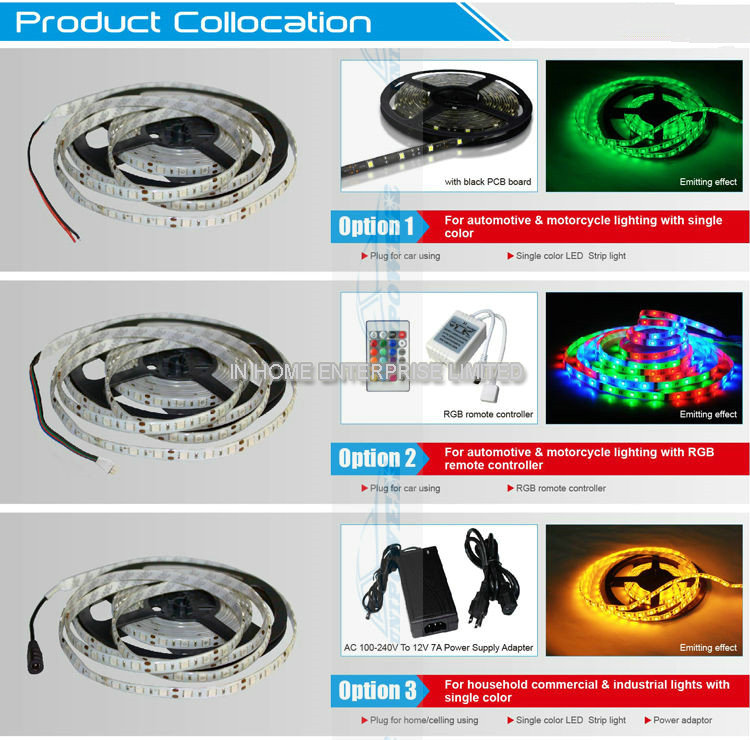 Света прокладки 12v СИД SMD 5050 RGB 2m 60 СИД с трубой кожуха