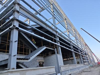 Decorative aluminum panel and Glass curtain wall designed modern prefab steel structure commercial buildings