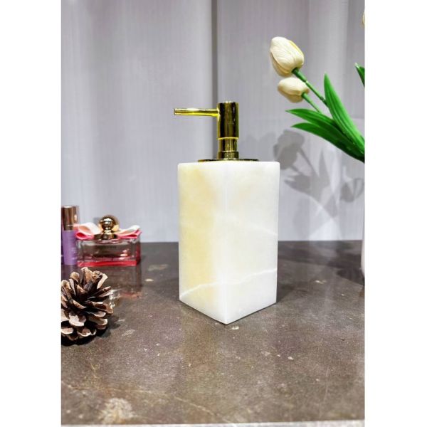 Natural Marble Liquid Soap Dispenser Modern Style Elegant For Bathroom