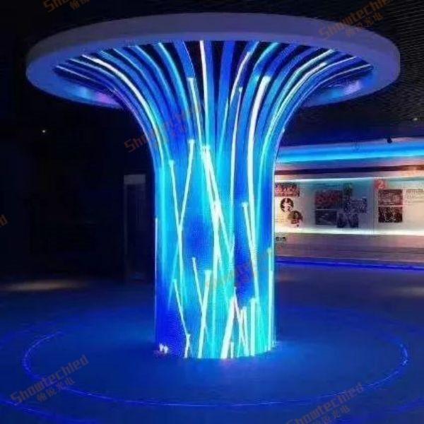 Indoor P2.5 Soft Module Curved Flexible LED Display Screen Cylindrical Column Alien