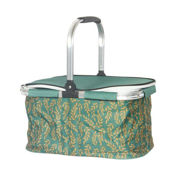 35L Large Picnic Basket Shopping Travel Camping Grocery Bags 2 Layers of Internal Pockets Leak-Proof and Insulated