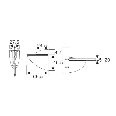 Adjustable Glass Holder YS-018L, Zinc Alloy,  for glass 5-20mm
