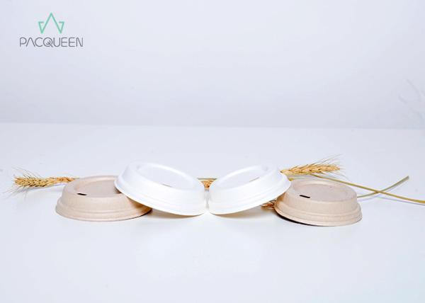 Disposable Bagasse Lids Future Friendly Lids For Cold  / Hot Drinks
