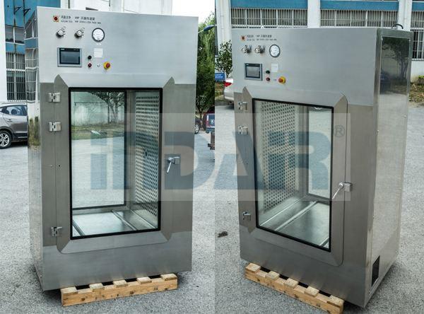 High Durability Stainless Steel Pass Box Wall / Floor Mounted Door With Viewing Glass