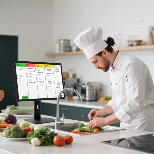 WF2138T 21.5 Interactive Touch Screen Lcd 1920*1080 16:9 250cd WIFI RJ45 Poe KDS Kitchen Display Pos System Screen with Base