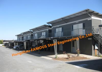Double Storey Flat Pack Accommodation Block With Modern Look Roof And External Wall And A Carport