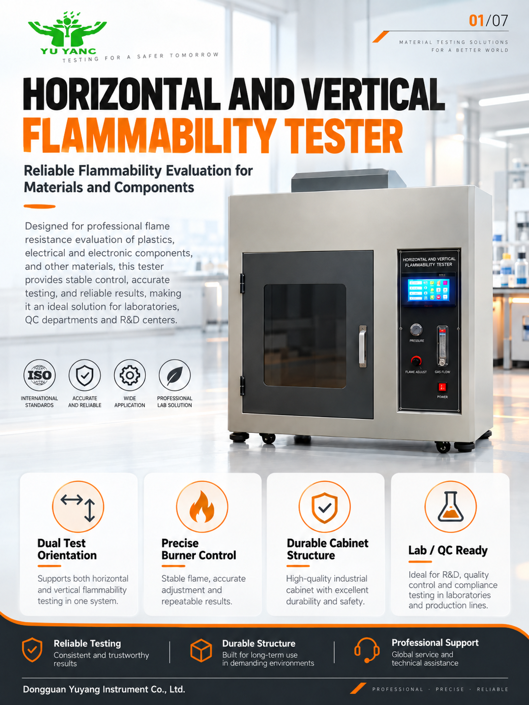 Horizontal Vertical Burning Tester Plastic Rubber Testing Equipment