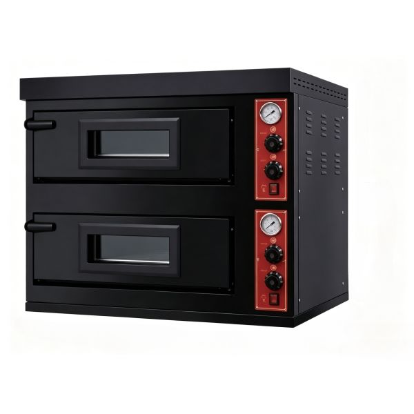 Professional Double Deck Commercial Pizza Oven with 500°C High Temperature and Independent Dual-Zone Control
