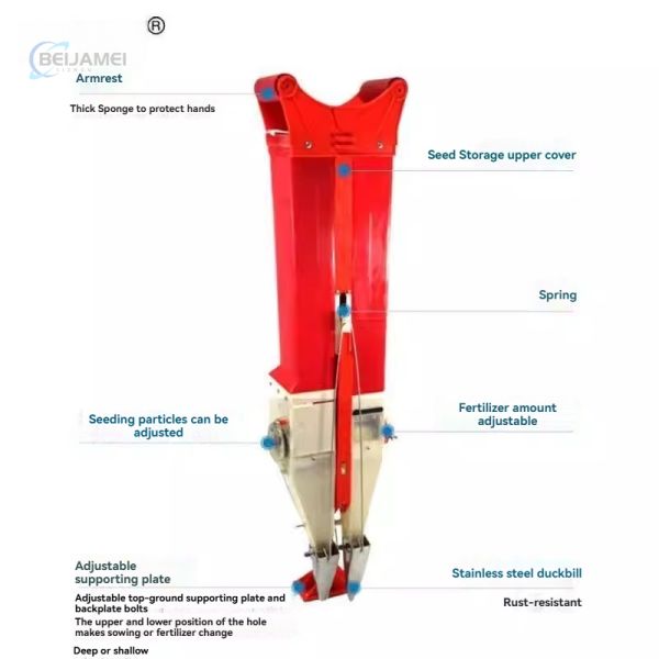 Portable double tube sowing and fertilizing device