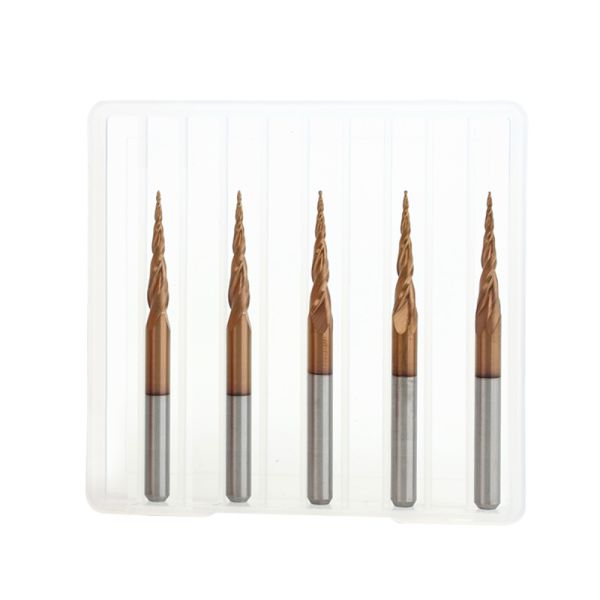 工場卸売 2 フルート Hrc55 タングステン鋼 3.175 テーパーエンドミル Teppe ボールノーズビット CNC 木彫りフライスカッター