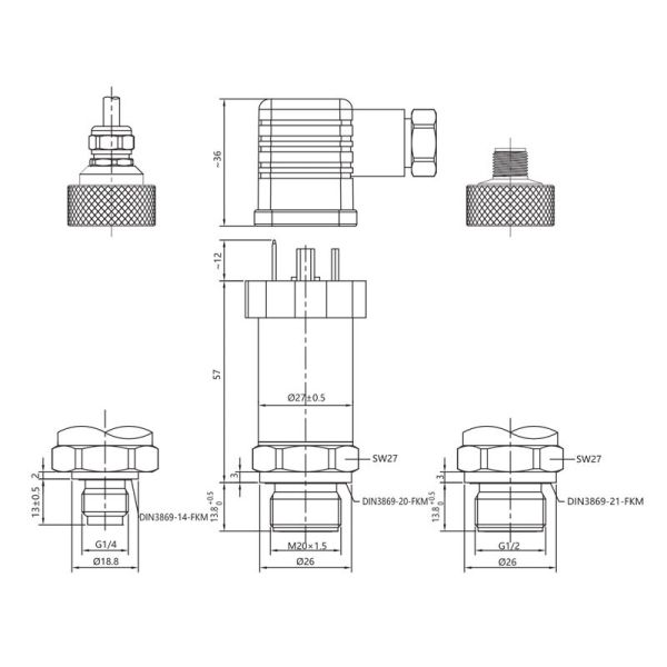 NS-P32 Series High Precision Flat Film Pressure Sensor Air Pressure Meter