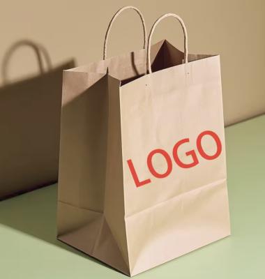 Customized Recyclable Brown Kraft Paper Bags Suitable Cake Take Out Eco-Friendly Takeout Containers