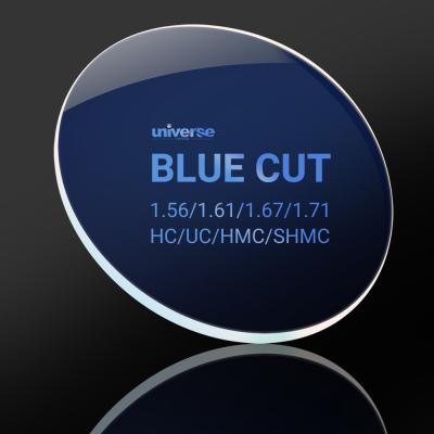 Resin Wholesale 1.49/1.56/1.60/1.67/1.74 Anti Blue Photochromic Blueblock Tinted Progressive Blue Cut Lenses