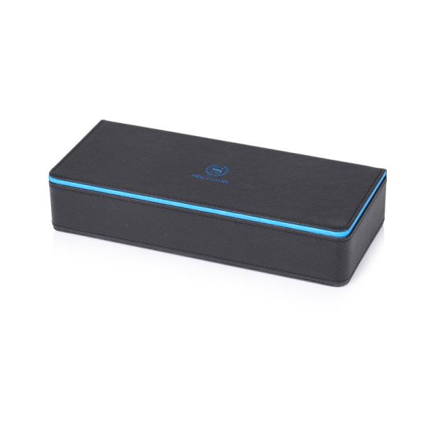 Fire resistance black/ blue pu tissue box hotel room supplies